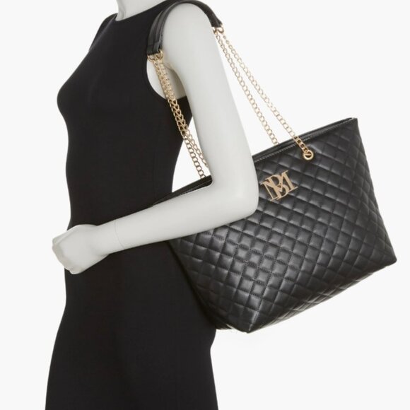 Badgley Mischka Large Diamond Quilted Tote Bag NWT - Picture 2 of 8